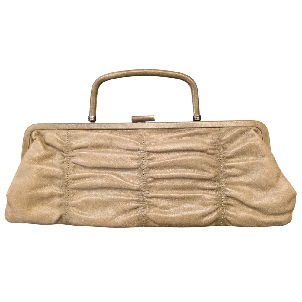 HOBO International Olive Leather Y2K Baguette East West Frame‎ Purse Boho